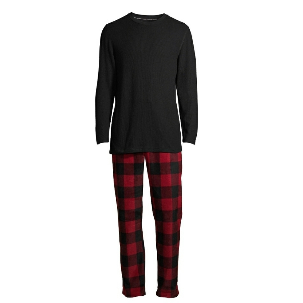 🍁💖Hanes Big and Tall Thermal Top and Comfort Fleece Pant Set (2XL)